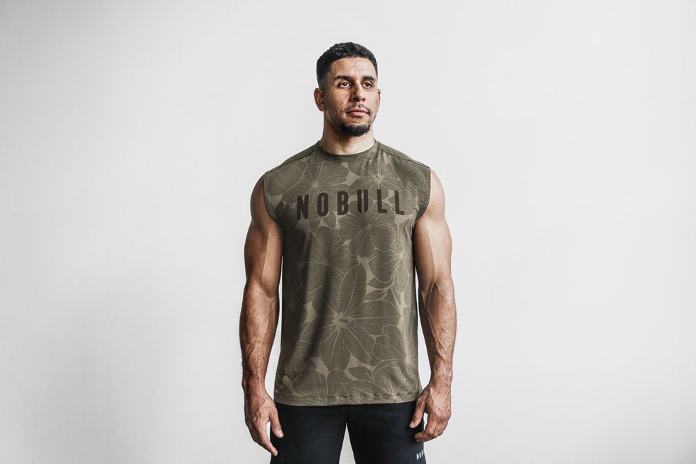 T-Shirts NOBULL Homme Vert - NOBULL Sin Mangas,France (3480-XIBMP)